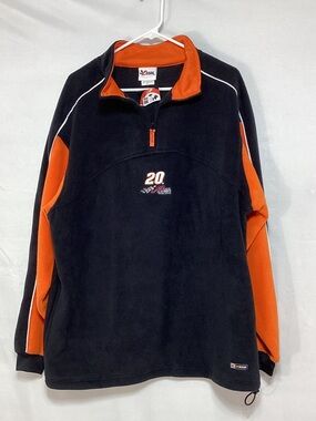 NWT Chase Authentics Tony Stewart Black and Orange Zip-Up Fleece Pullover